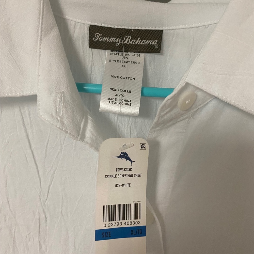 Tommy Bahama Crinkle Boyfriend Shirt